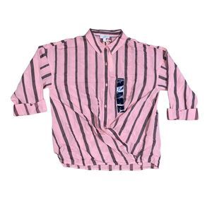 New Lucky Brand Stripped Button Down Top L
